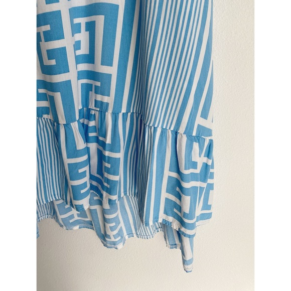 Elsta by CSN Greek Geo Mini Dress // Blue - Picture 3 of 6